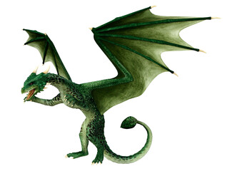 Fototapeta premium 3D Rendering Fairy Tale Dragon on White