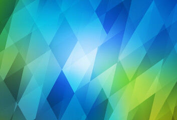 Obraz premium Light Blue, Green vector backdrop with rhombus.