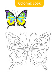 BEAUTIFUL BUTTERFLY COLORING PAGE 