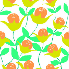 Modern creative collage contemporary floral seamless pattern. Fashionable template for design.