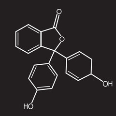 chemical formula in white color on black background, isolated object, vector illustration,