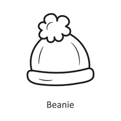 Beanie vector outline Icon Design illustration. Holiday Symbol on White background EPS 10 File