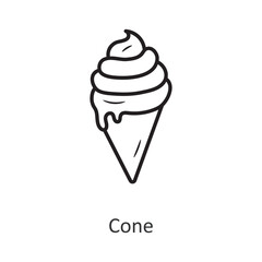 Cone vector outline Icon Design illustration. Holiday Symbol on White background EPS 10 File