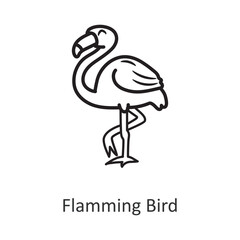 Flamming Bird vector outline Icon Design illustration. Holiday Symbol on White background EPS 10 File