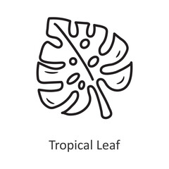 Tropical leaf vector outline Icon Design illustration. Holiday Symbol on White background EPS 10 File