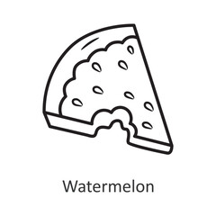 Watermelon vector outline Icon Design illustration. Holiday Symbol on White background EPS 10 File