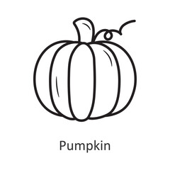 Pumpkin vector outline Icon Design illustration. Holiday Symbol on White background EPS 10 File