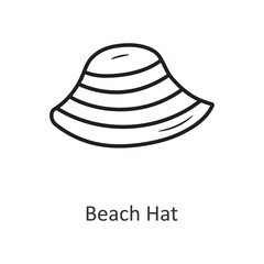 Beach Hat vector outline Icon Design illustration. Holiday Symbol on White background EPS 10 File