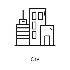 City vector outline Icon Design illustration. Holiday Symbol on White background EPS 10 File