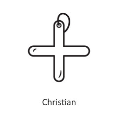 Obraz premium Christian vector outline Icon Design illustration. Holiday Symbol on White background EPS 10 File