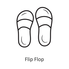 Flip Flop vector outline Icon Design illustration. Holiday Symbol on White background EPS 10 File