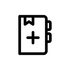 Add notebook icon in black outline style
