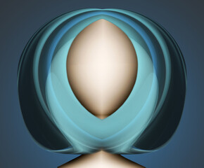 Manequim e cabelo futurista