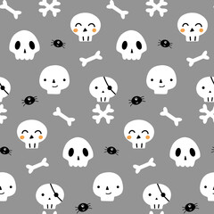 Fototapeta premium Skulls Halloween pattern