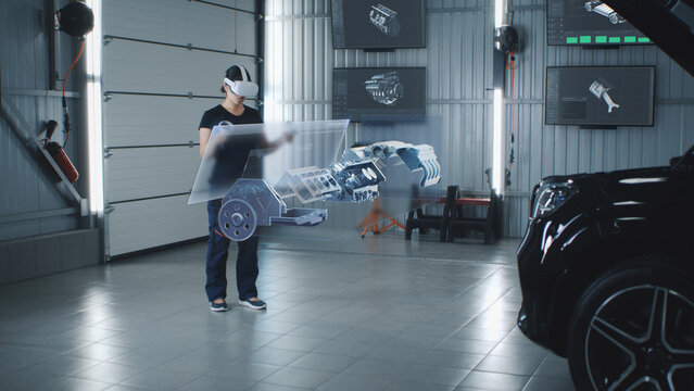 An automotive maintenance engineer conducts a review of an internal combustion engine. The manager receives information from the database of a program about the parts and components of a car engine.