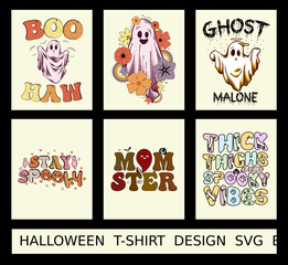 Halloween SVG T-Shirt Design Bundle with baby ghost, mom, boo, beautiful vector.