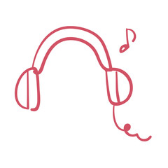 Hand drawn doodle icons - headset