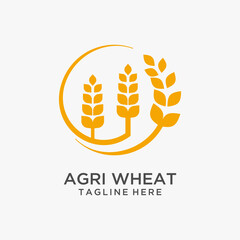 Agriculture wheat logo design