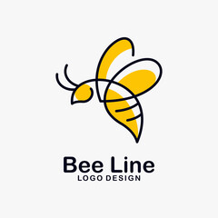 Bee line art logo design