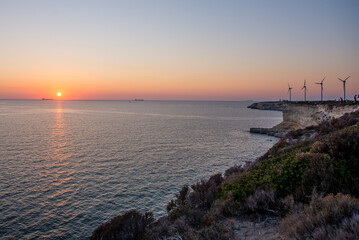 Sunset at the Polente lighthouse.
