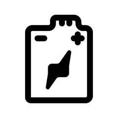 camera battery icon, outline style, editable vector