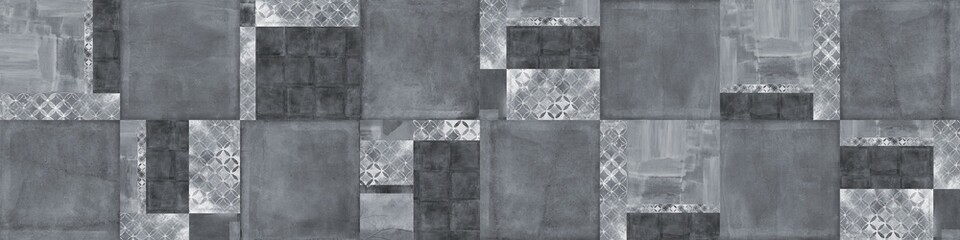 Dark gray vintage pattern for textile or ceramic surface, decorative grunge background