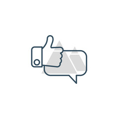 Thumbs up line icon. Simple element illustration.  Thumbs up concept outline symbol design.
