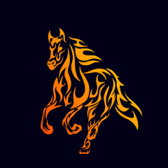 Vector tribal art tattoo fire horse