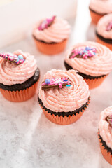 Chocolate strawberry cupcakes