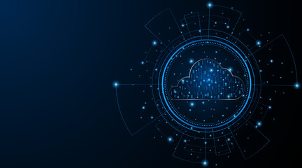 Abstract cloud technology circuit board. Large data center concept. modern cloud storage technology innovation concept background

