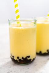 Mango boba smoothie