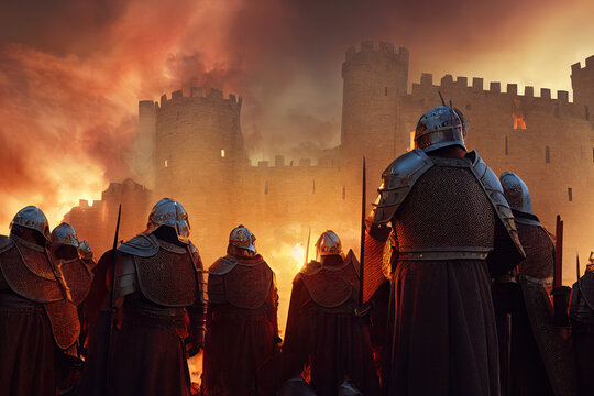 Medieval castle under siege