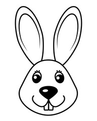 Obraz premium Bunny illustration black color, PNG with transparent background. 