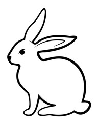 Obraz premium Bunny illustration black color, PNG with transparent background. 