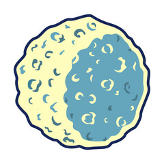 Extraterrestrial life. Asteroid colored isolated vector illustration. For fantasy, universe, cosmic objects concept