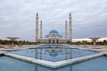 The Grand Mosque is  the largest mosque in Central Asia. A sky-blue dome is the  the world's...