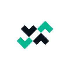 Arrow 4 four up and down abstract logo vector image