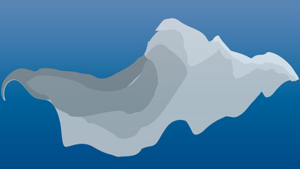This is a huge, nice, abstract white-gray mountain on a blue background