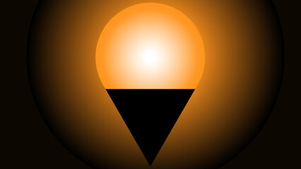 A cool, gold lamp with warm light around in the darkness