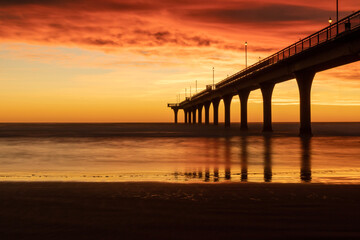 Fototapeta na wymiar amazing sunrise at the pier