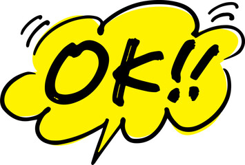 手書きの吹き出し文字「OK!!」