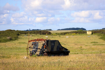 army tank working on a field