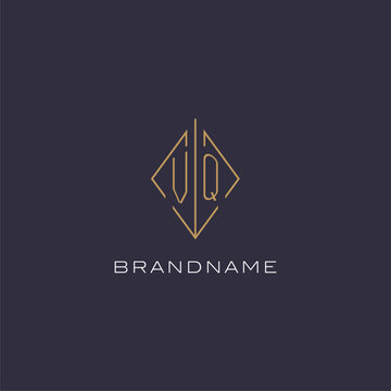 Initial letter VQ logo monogram with diamond rhombus style design ideas