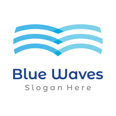 Natural blue pure aqua water Logotype design.Aqua abstract design with outline.Drinking or mineral water sign icon.