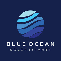 Natural blue pure aqua water Logotype design.Aqua abstract design with outline.Drinking or mineral water sign icon.