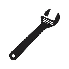 Adjustable wrench linear icon, vector illustration.

