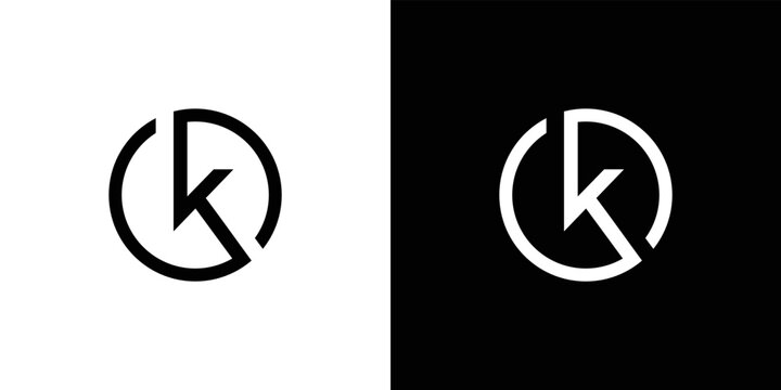 Modern and unique K initial circle logo design abstract