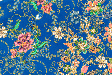 The Batik sarong pattern background in Thailand, traditional batik sarong in Asian.