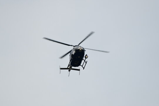 german police helicopter floating in the sky