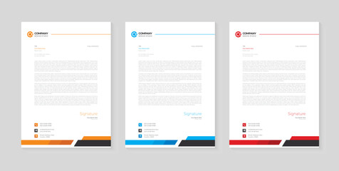 Modern Creative & Clean business style letterhead bundle of your corporate project design. set to print with vector & illustration. corporate letterhead bundle.